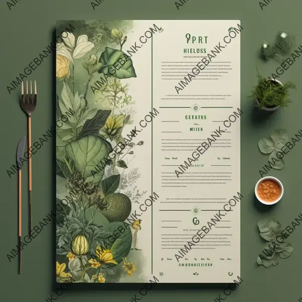 Design for Menu of Healthy and Tasty Restaurant