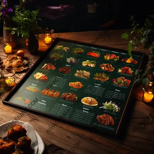 Menu Elegantly Displayed on Wooden Table