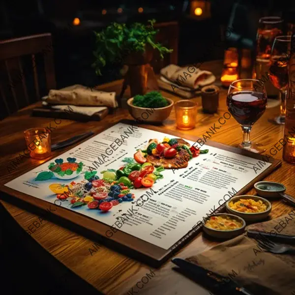 Elegantly Displayed Menu on Wooden Table