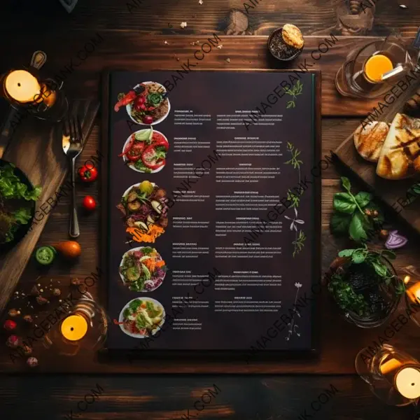 Wooden Table Menu Display