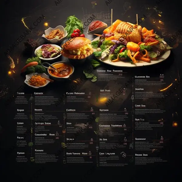 Variety of Dishes Listed on Menu &#8211; Each with Description