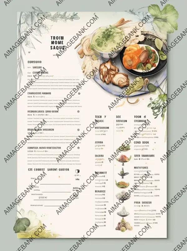 Simple and Elegant Restaurant Menu in Black and White