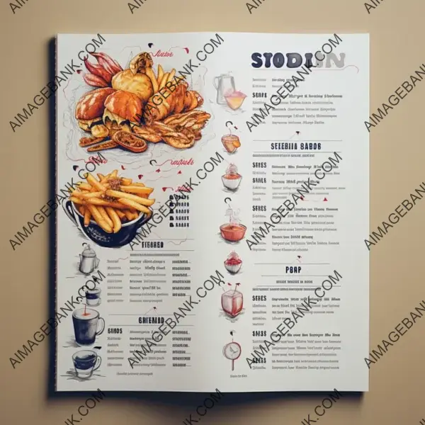 Zoom Restaurant Menu with Descriptions of Food Items