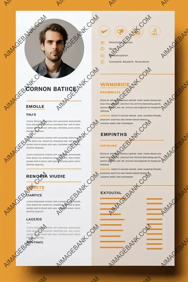 Contemporary Resume with Color Photo