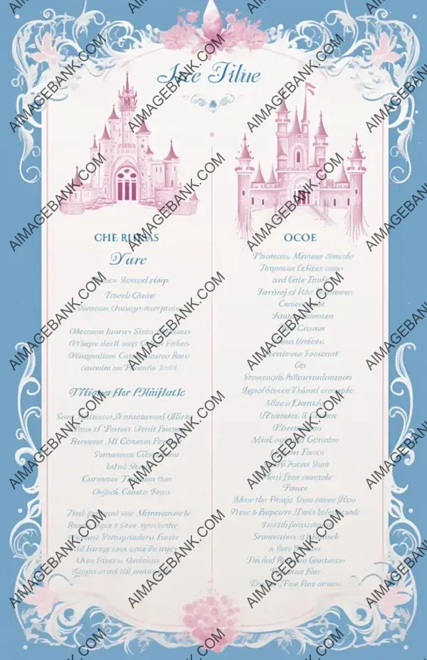 Princess Coloring Menu Items Page Design