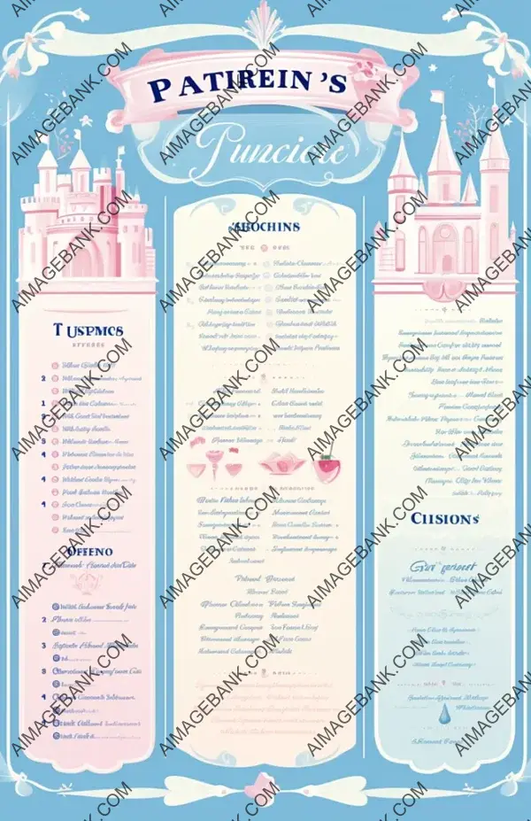 Creating Menu Items Page for Princess Coloring