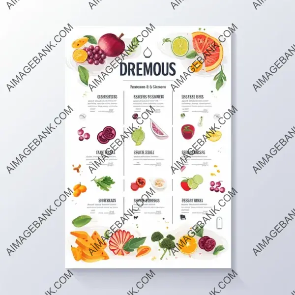Crafting a Digital Vertical Restaurant Menu with White Background