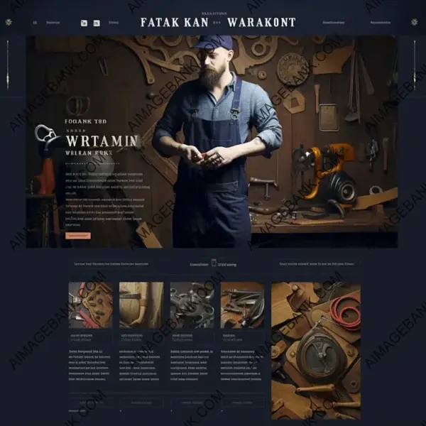 Create a Craftsman Workshop Website in Dark Blue