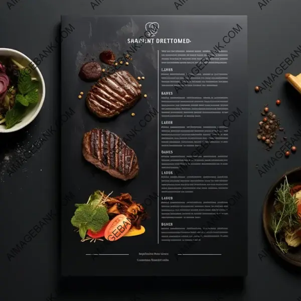 Create an Elegant Menu for Fine Dining &#8211; 17 inches x 11 inches