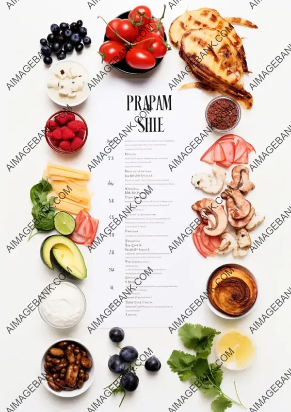 Menu Featuring Food Photos and Items on a White Background