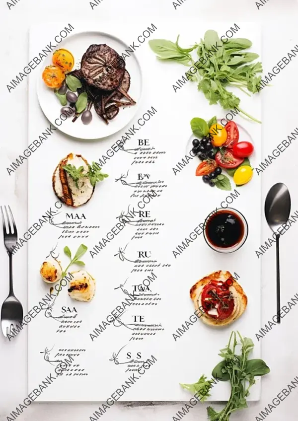 Craft a Menu with Food Photos and Items on a White Background