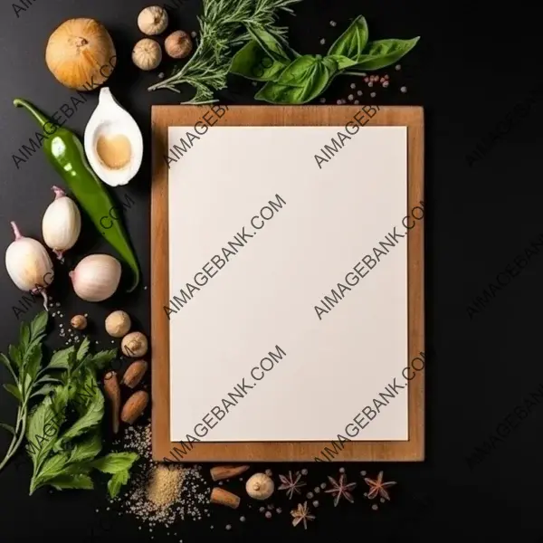 Mock-Up Menu Frame on Paper Background