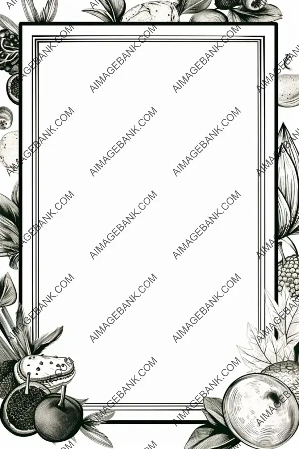 Modern Black and White Frame Restaurant Menu