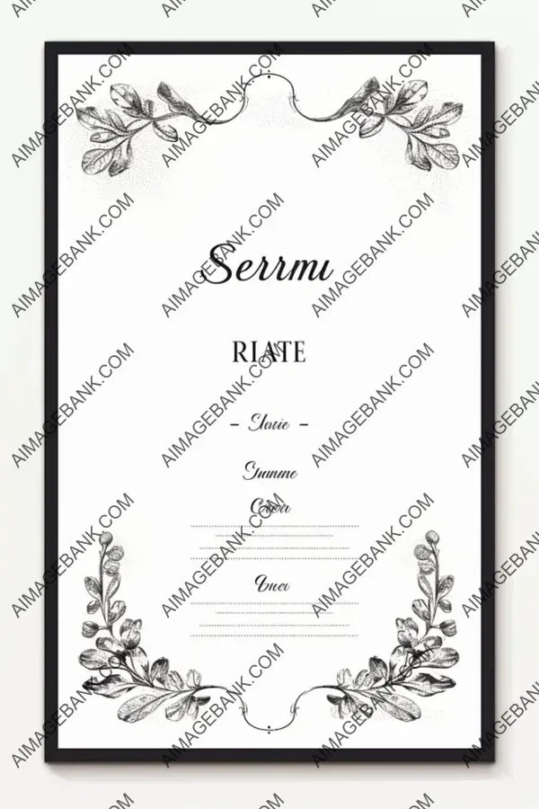 Craft a Modern Black and White Frame Restaurant Menu