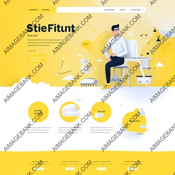 Design a Modern Startup Landing Page Layout in Yellow