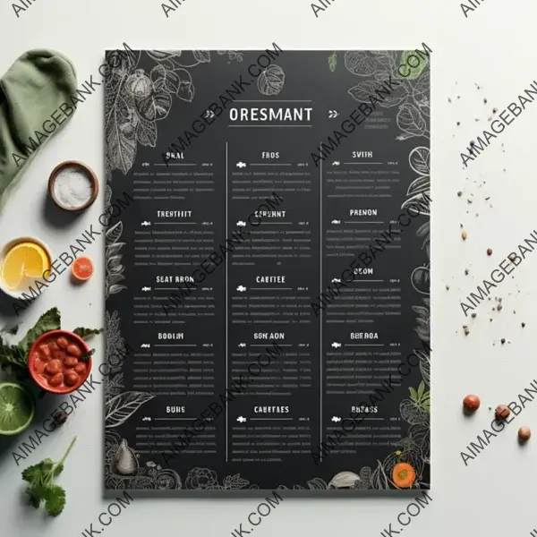 Detailed 4K Photoshop Design for Restaurant Menu