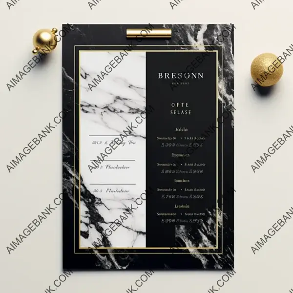 Stylish Salon Menu Price Board with Black and Gold Marble