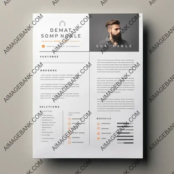 Formal Resume Design on A4 Size White Paper