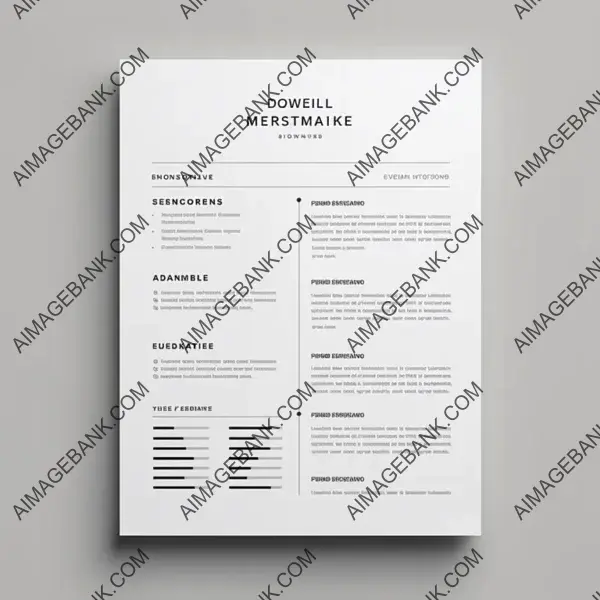 A4 Size White Paper Resume with Elegant Layout