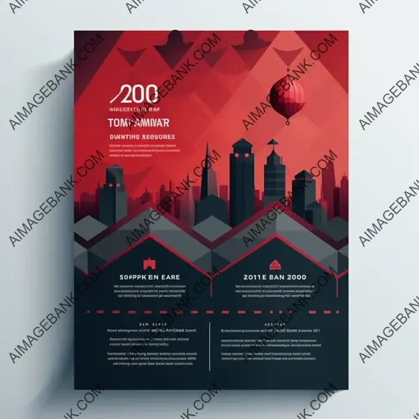 Annual Report Business Flyer Template in Stylish Red