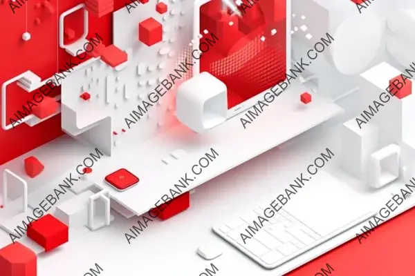 Red and White 3D Website Template for Landing Pages