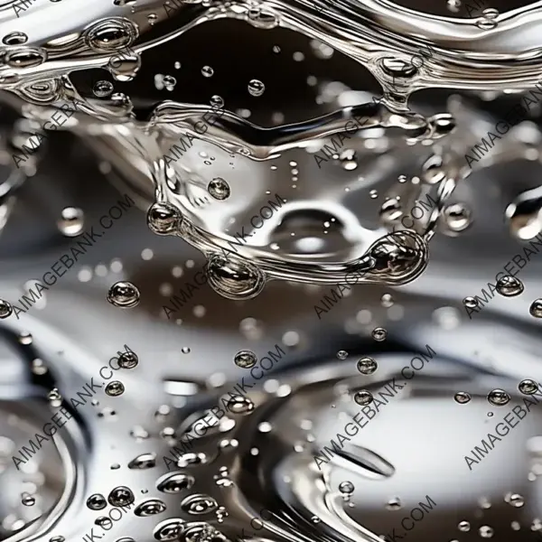 Abstract Liquid Chrome in Frozen Time Droplets