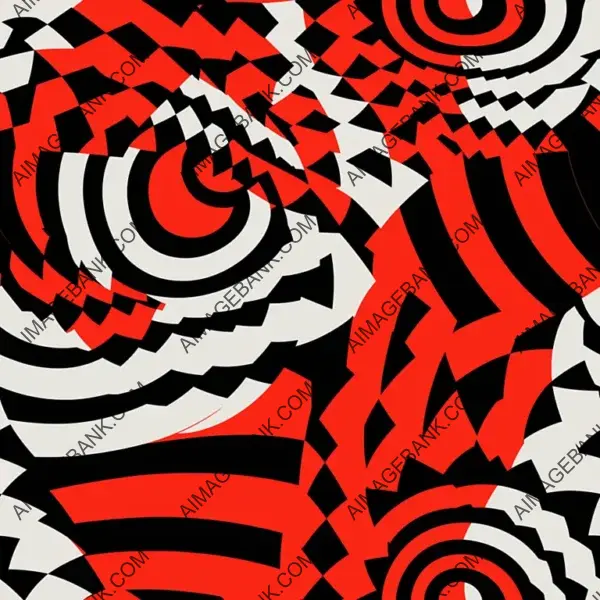 Red-Black-White Geometric Patterns: Mesmerizing