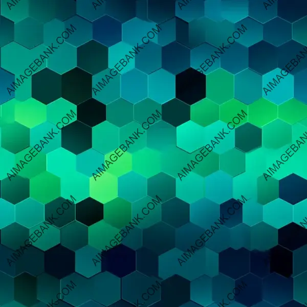 Green Blue Duotone Hexagonal Pattern on Textured Tiles