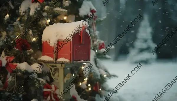 Christmas Mailbox in Red: Festive Holiday Wallpaper