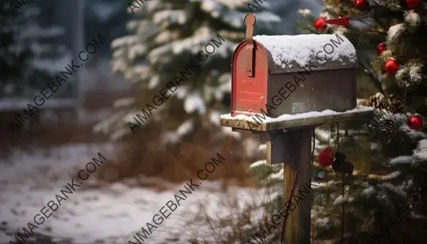 Christmas in Red: Festive Mailbox and Pole Wallpaper