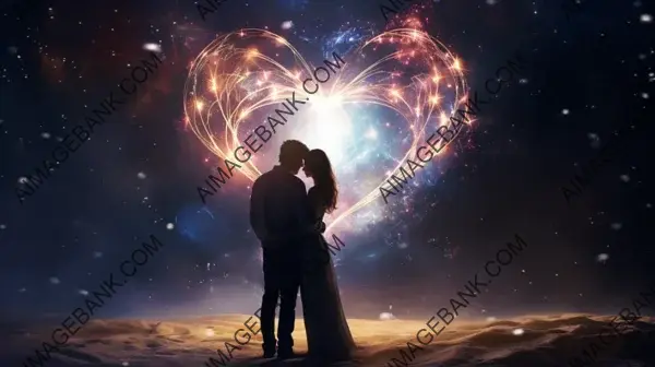 Romantic Cosmic Scene: Glittering Stars Wallpaper