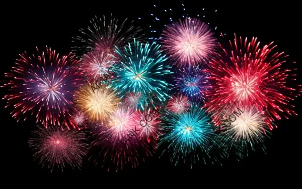 Vibrant Fireworks Display: New Year&#8217;s Day Celebration