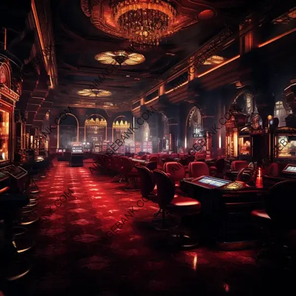 Luxury Casino Hall with Soft Lights and Slot Machines