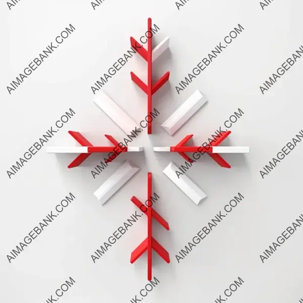 Multiple Vectors: 3D Red and White Directional Arrows