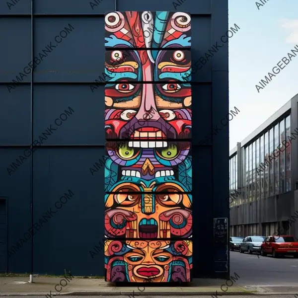 Totem Vector Art in Vibrant Street Style