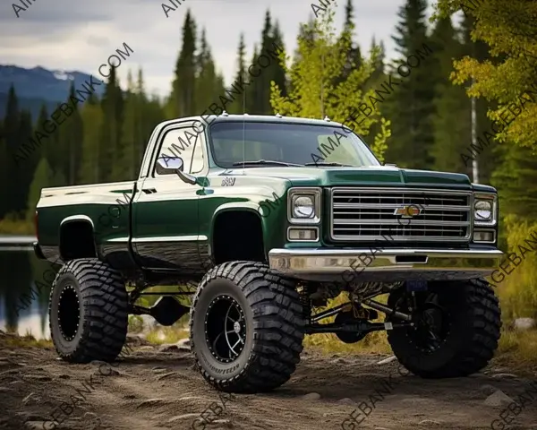 Cute and Kawaii: 1973 GMC Truck in Dark Green 4&#215;4 Form