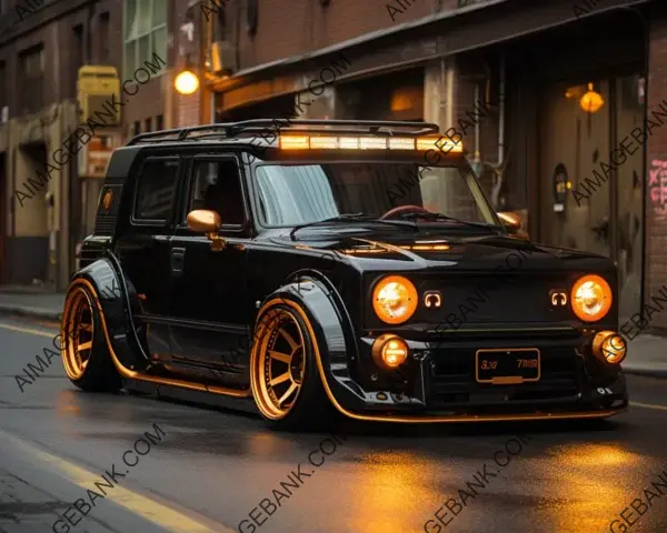 1990 Black Nissan Mini-Truck: Kawaii Lowrider Charm