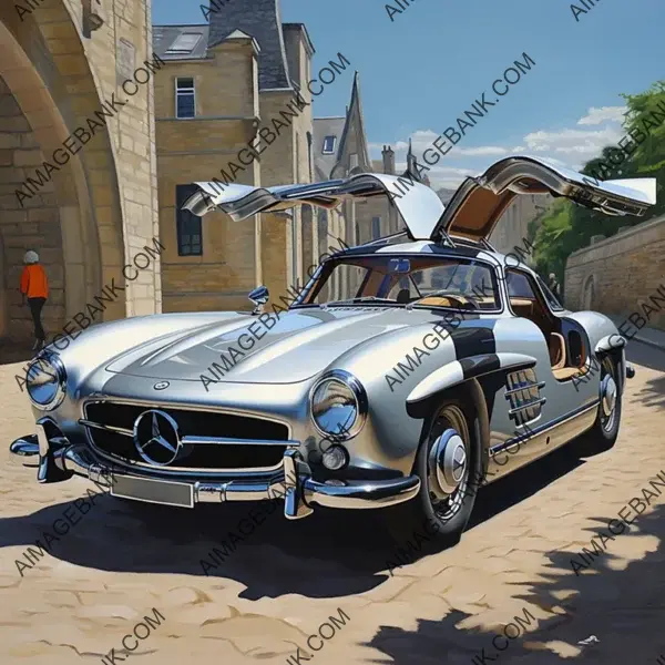 Classic Elegance: Silver Mercedes 300SL