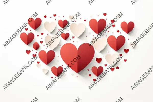 Heart Silhouettes on a White Background