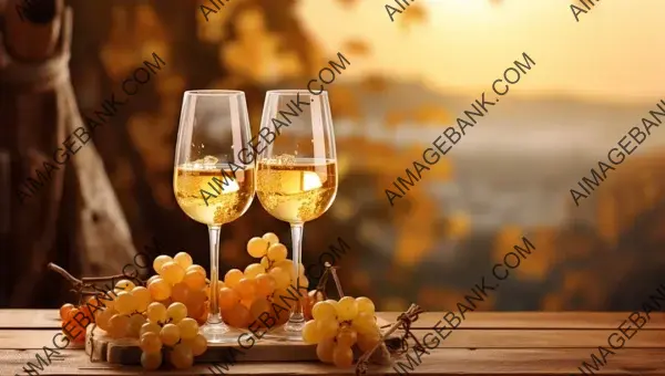 Front View of Two Glasses of White Wine