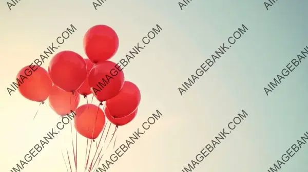 Vibrant Cluster of Red Balloons