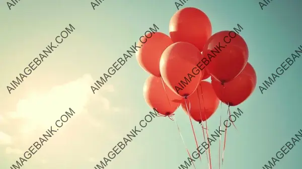 Group of Vibrant Red Balloons