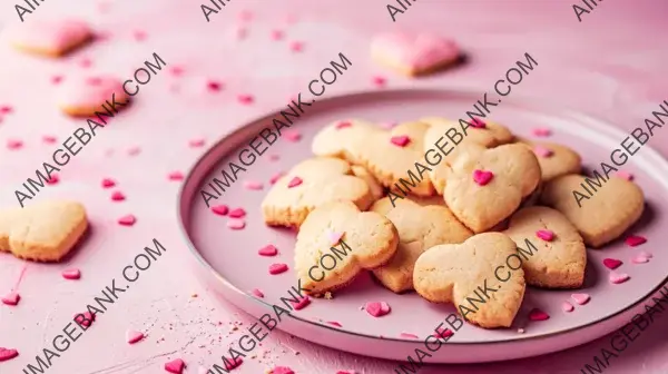 Pink Background with Heart Cookies