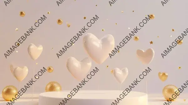 Creamy White Podium with Golden Decoration