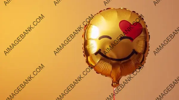 Cute Golden Foil Balloon with Smiling Kissing Face