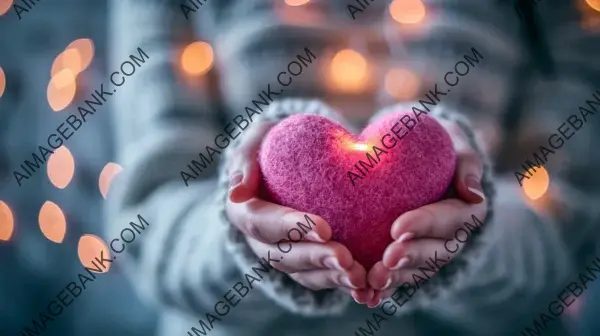 Embracing Valentine&#8217;s: Person with a Pink Heart Ornament