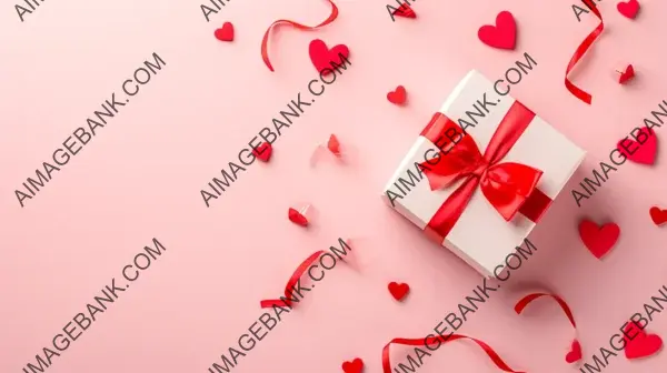 Heartwarming Celebration: Valentine or Mother&#8217;s Day Composition with Gifts and Hearts