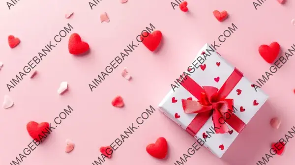 Love in Every Detail: Valentine or Mother&#8217;s Day Composition with Gifts and Hearts