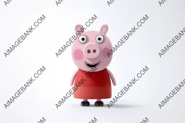 Adorable Peppa Pig Cartoon Character Isolated on White