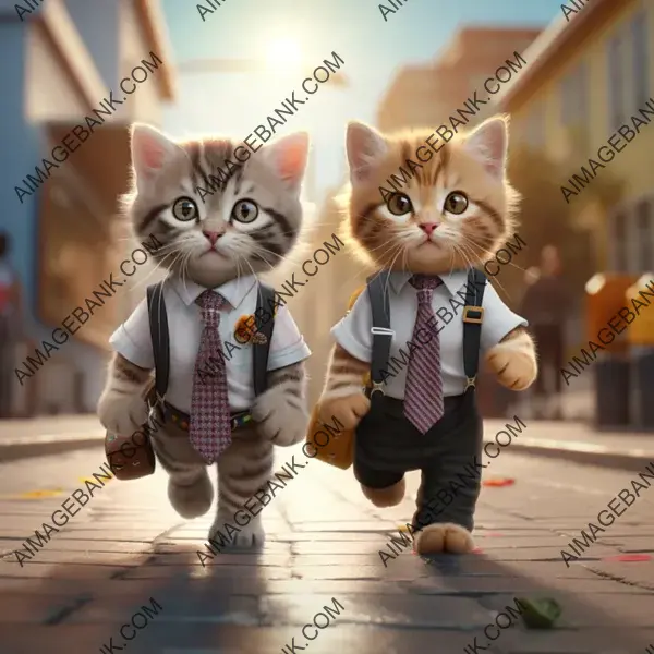 Adorable Kittens Wearing Shirts and Ties